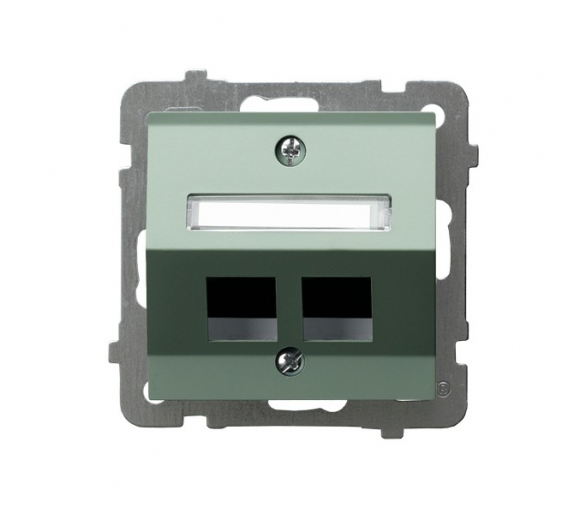 Obudowa gniazda podwójnego typu Keystone skośna Zielony mat Ospel As