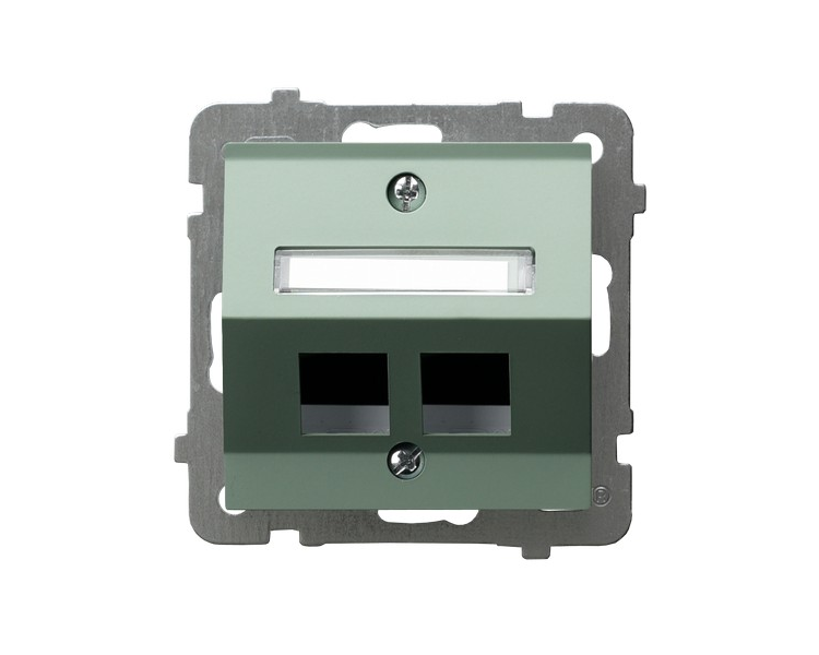 Obudowa gniazda podwójnego typu Keystone skośna Zielony mat Ospel As
