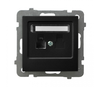 Gniazdo telefoniczne pojedyncze Czarny matowy Ospel As