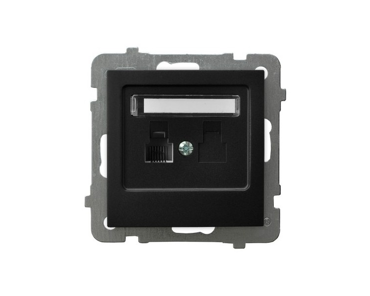 Gniazdo telefoniczne pojedyncze Czarny matowy Ospel As