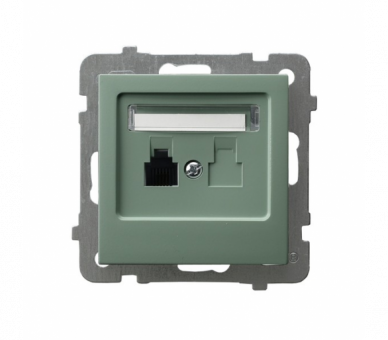 Gniazdo telefoniczne pojedyncze Zielony mat Ospel As