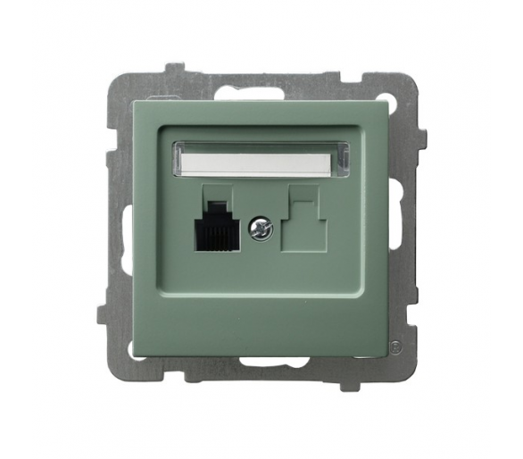 Gniazdo telefoniczne pojedyncze Zielony mat Ospel As