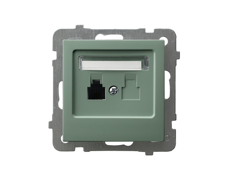 Gniazdo telefoniczne pojedyncze Zielony mat Ospel As