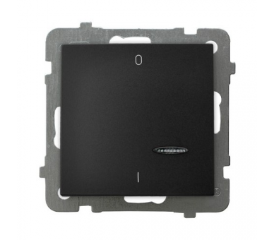 Łącznik dwubiegunowy z podświetleniem niebieskim Czarny matowy Ospel As