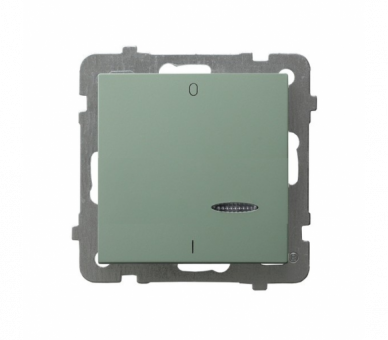 Łącznik dwubiegunowy z podświetleniem niebieskim Zielony mat Ospel As