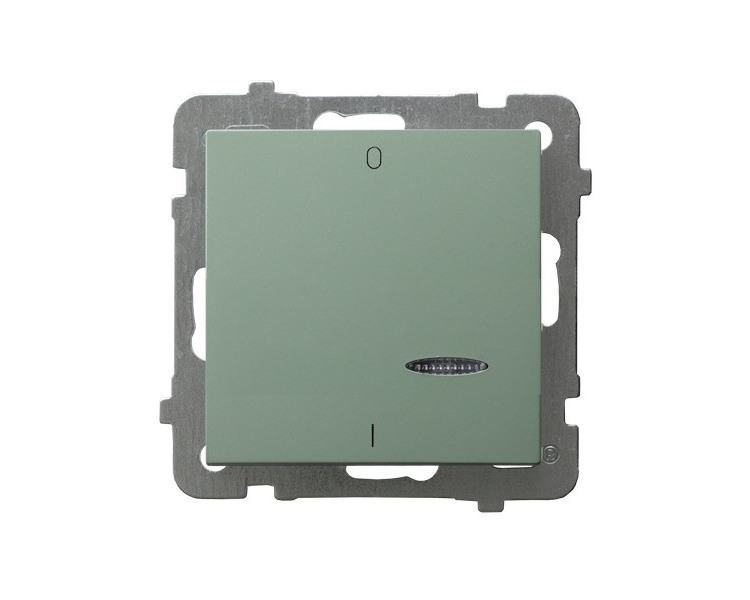 Łącznik dwubiegunowy z podświetleniem niebieskim Zielony mat Ospel As