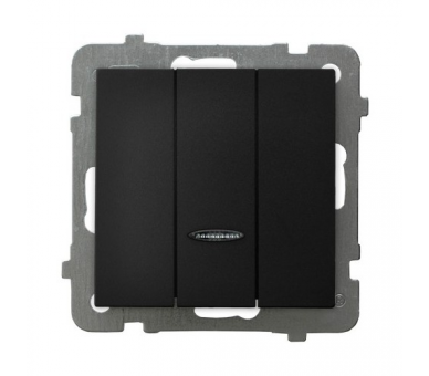 Łącznik potrójny z podświetleniem niebieskim Czarny matowy Ospel As