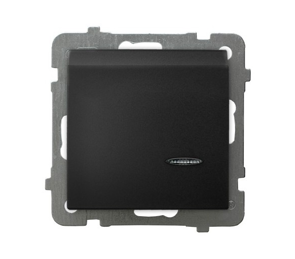 Łącznik hotelowy z podświetleniem pomarańczowym Czarny matowy Ospel As