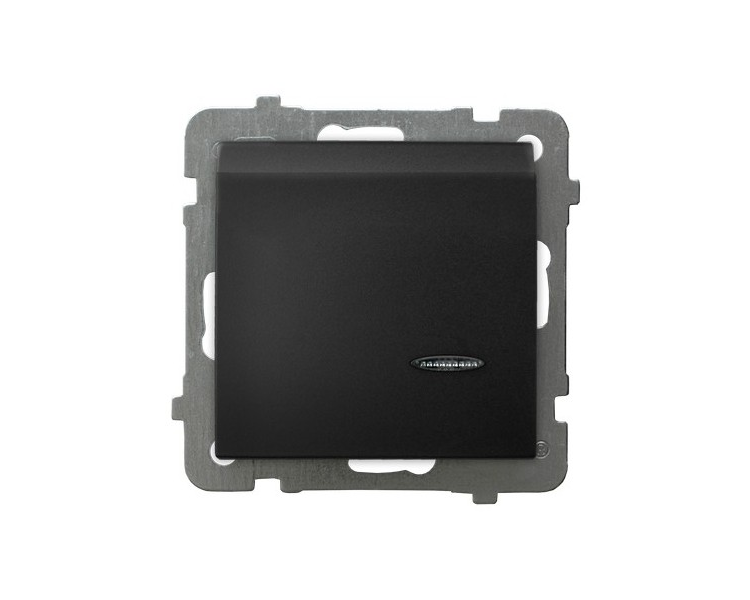 Łącznik hotelowy z podświetleniem pomarańczowym Czarny matowy Ospel As