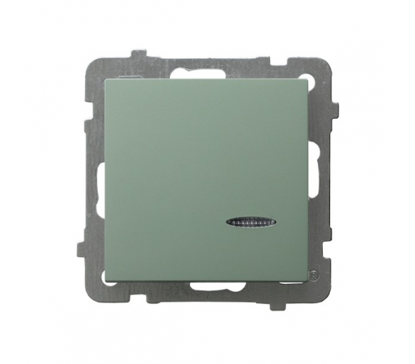 Łącznik jednobiegunowy z podświetleniem niebieskim Zielony mat Ospel As
