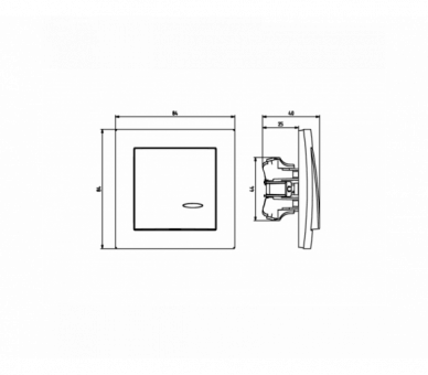 Łącznik żaluzjowy, zwierny Czarny matowy Ospel As