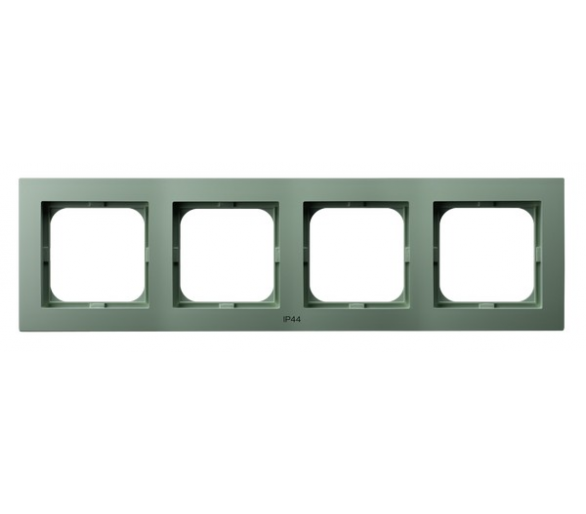 Ramka poczwórna do łączników IP-44 Zielony mat Ospel As