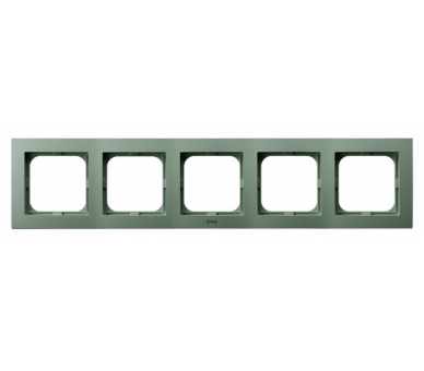 Ramka pięciokrotna do łączników IP-44 Zielony mat Ospel As