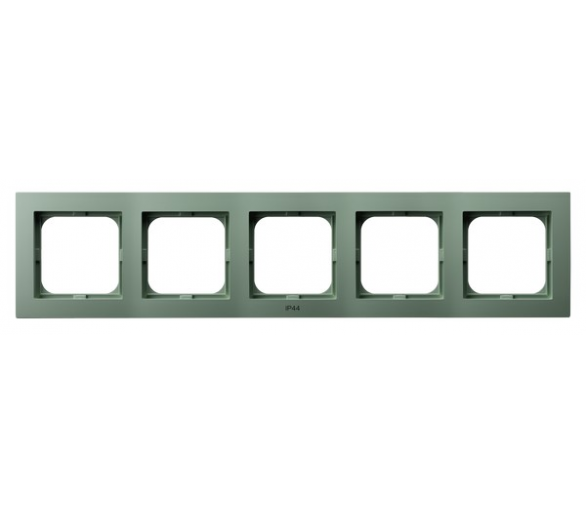 Ramka pięciokrotna do łączników IP-44 Zielony mat Ospel As