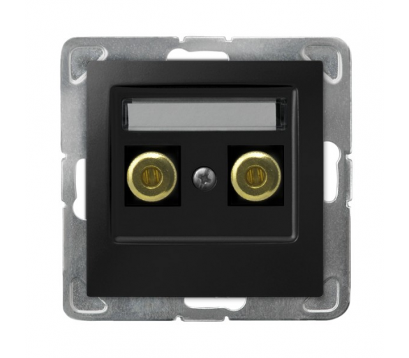 Gniazdo głośnikowe pojedyncze Czarny matowy Ospel Impresja