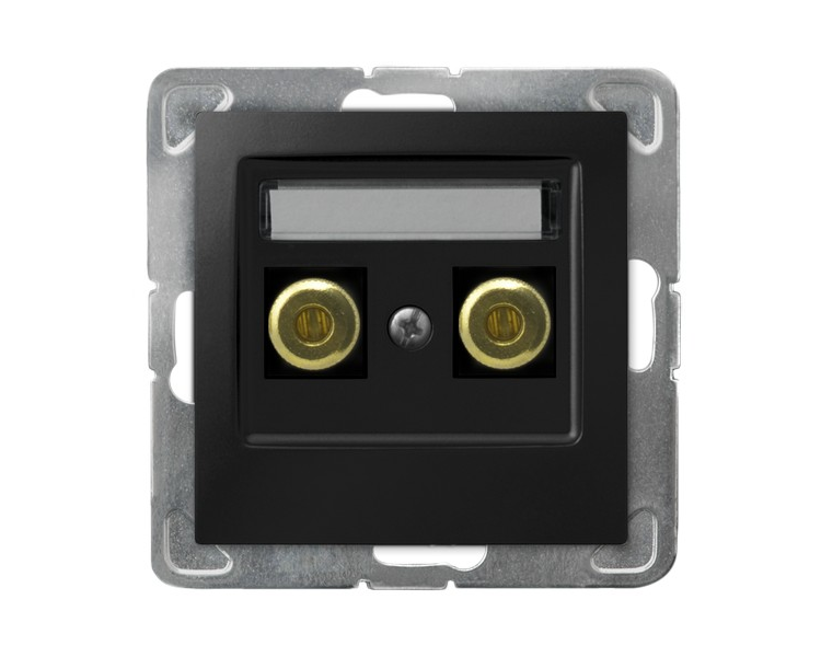 Gniazdo głośnikowe pojedyncze Czarny matowy Ospel Impresja