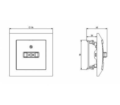 Gniazdo głośnikowe pojedyncze Czarny matowy Ospel Impresja