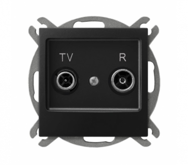 Gniazdo RTV zakończeniowe Czarny matowy Ospel Impresja