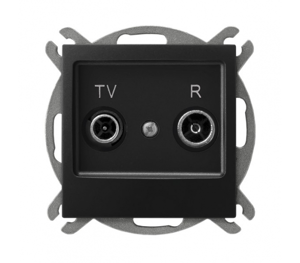 Gniazdo RTV zakończeniowe Czarny matowy Ospel Impresja