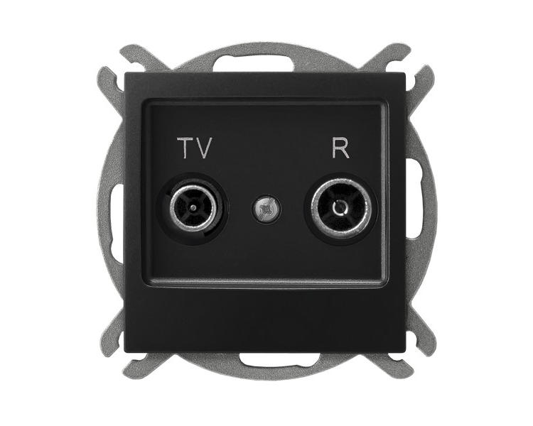 Gniazdo RTV przelotowe 16-dB Czarny matowy Ospel Impresja