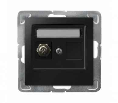 Gniazdo ekwipotencjalne pojedyncze Czarny matowy Ospel Impresja