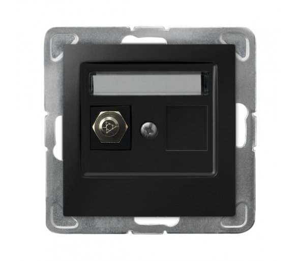 Gniazdo ekwipotencjalne pojedyncze Czarny matowy Ospel Impresja