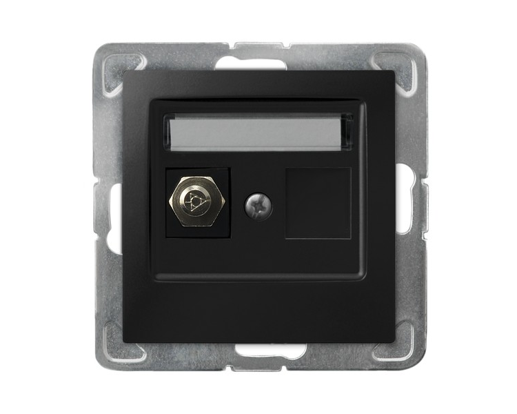 Gniazdo ekwipotencjalne pojedyncze Czarny matowy Ospel Impresja