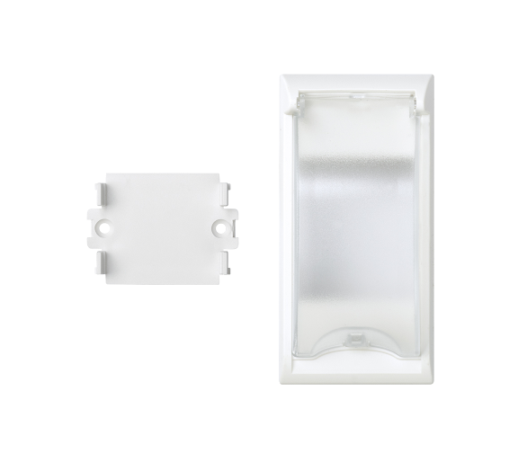 Płytka z pokrywą SIMON 500 do aparatury 2-polowej do puszek podłogowych 100×50mm czysta biel 50010074-030
