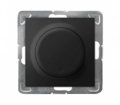 Ściemniacz przyciskowo-obrotowy przystosowany do obciążenia żarowego i halogenowego Czarny matowy Ospel Impresja