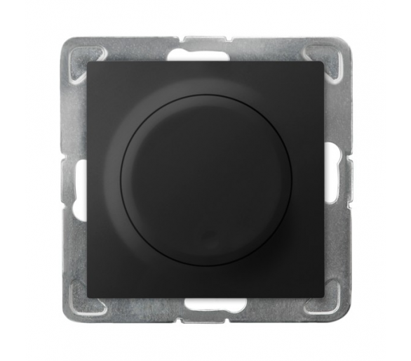 Ściemniacz przyciskowo-obrotowy przystosowany do obciążenia żarowego i halogenowego Czarny matowy Ospel Impresja