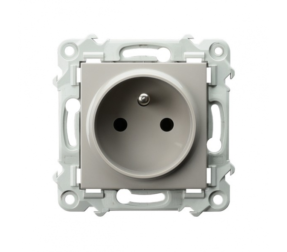 Gniazdo pojedyncze z uziemieniem Kaszmirowy beż Ospel Szafir