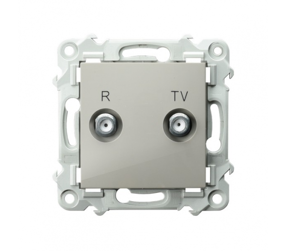 Gniazdo RTV przelotowe 14-dB Kaszmirowy beż Ospel Szafir