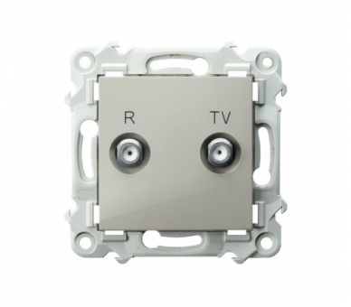 Gniazdo RTV przelotowe 16-dB Kaszmirowy beż Ospel Szafir