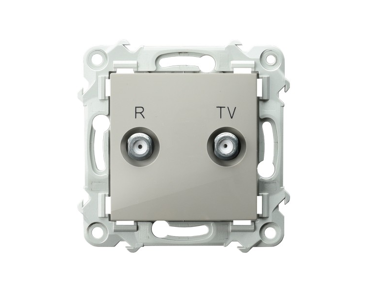 Gniazdo RTV przelotowe 16-dB Kaszmirowy beż Ospel Szafir