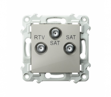 Gniazdo RTV-SAT z dwoma wyjściami SAT Kaszmirowy beż Ospel Szafir