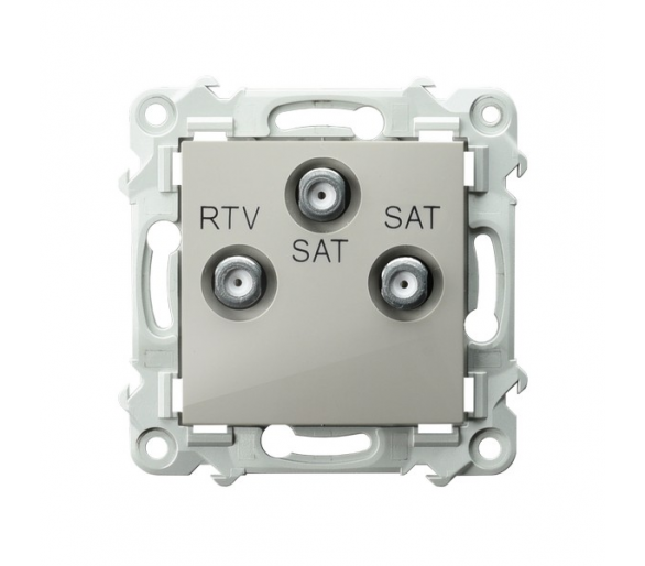 Gniazdo RTV-SAT z dwoma wyjściami SAT Kaszmirowy beż Ospel Szafir