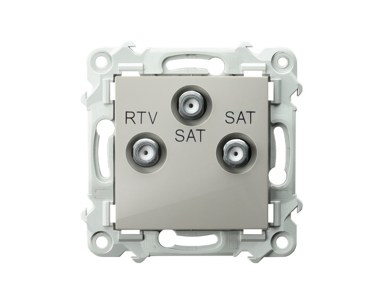 Gniazdo RTV-SAT z dwoma wyjściami SAT Kaszmirowy beż Ospel Szafir
