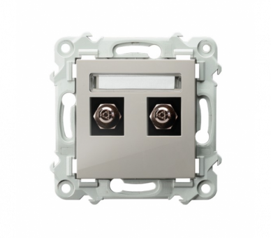 Gniazdo ekwipotencjalne podwójne Kaszmirowy beż Ospel Szafir