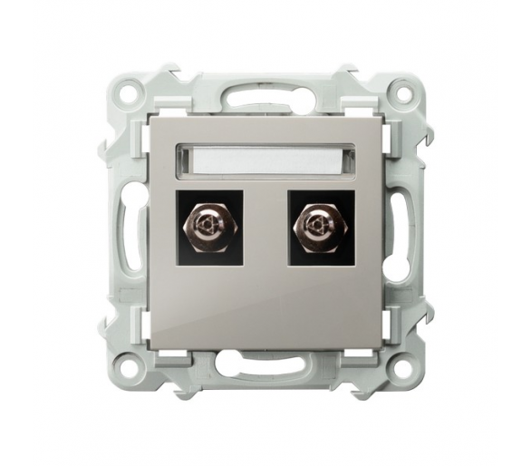 Gniazdo ekwipotencjalne podwójne Kaszmirowy beż Ospel Szafir