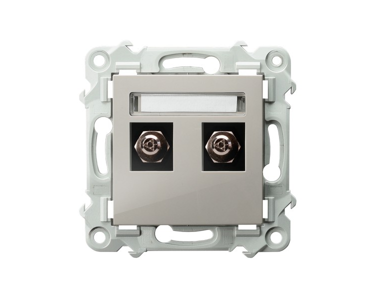 Gniazdo ekwipotencjalne podwójne Kaszmirowy beż Ospel Szafir