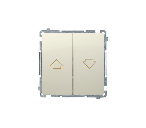 Przycisk żaluzjowy pojedynczy (moduł) 10A 250V, zaciski śrubowe, beżowy BMZ1.01/12