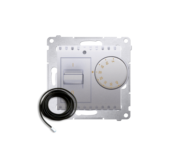 Regulator temperatury z czujnikiem zewnętrznym srebrny mat, metalizowany DRT10Z.02/43