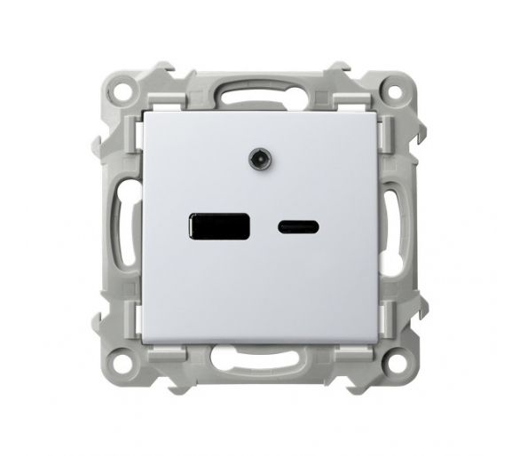 Ładowarka USB A+C Biały Ospel Szafir