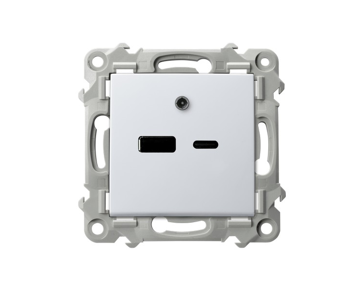 Ładowarka USB A+C Biały Ospel Szafir
