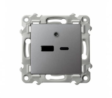 Ładowarka USB A+C Szary mat Ospel Szafir