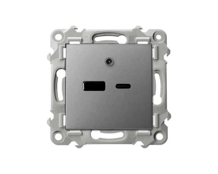 Ładowarka USB A+C Szary mat Ospel Szafir