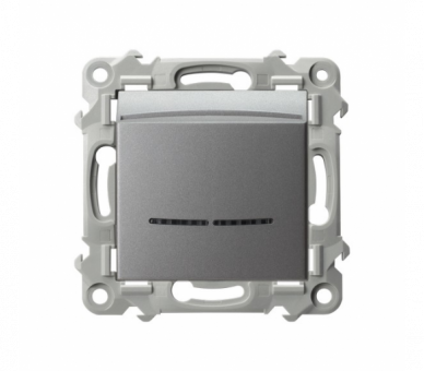 Łącznik hotelowy z podświetleniem pomarańczowym Szary mat Ospel Szafir