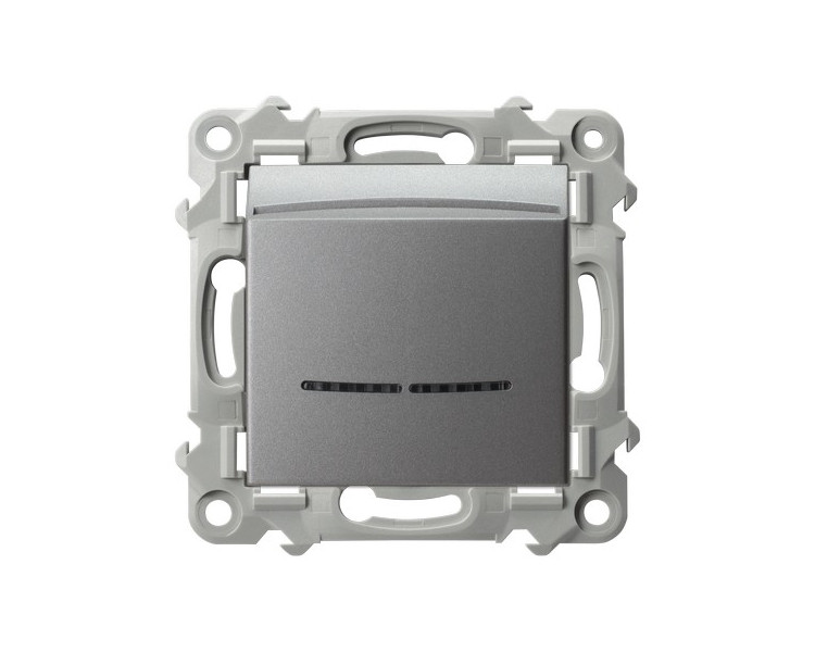 Łącznik hotelowy z podświetleniem pomarańczowym Szary mat Ospel Szafir