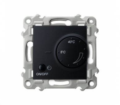 Regulator temperatury z czujnikiem podpodłogowym Czarny matowy Ospel Szafir