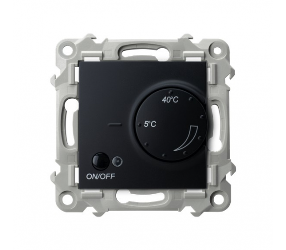 Regulator temperatury z czujnikiem podpodłogowym Czarny matowy Ospel Szafir